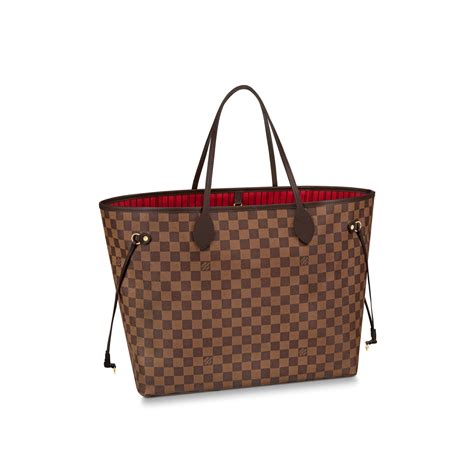 louis vuitton damier canvas neverfull mm red shoulder handbag|Louis Vuitton damier wallet.